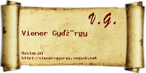 Viener György névjegykártya